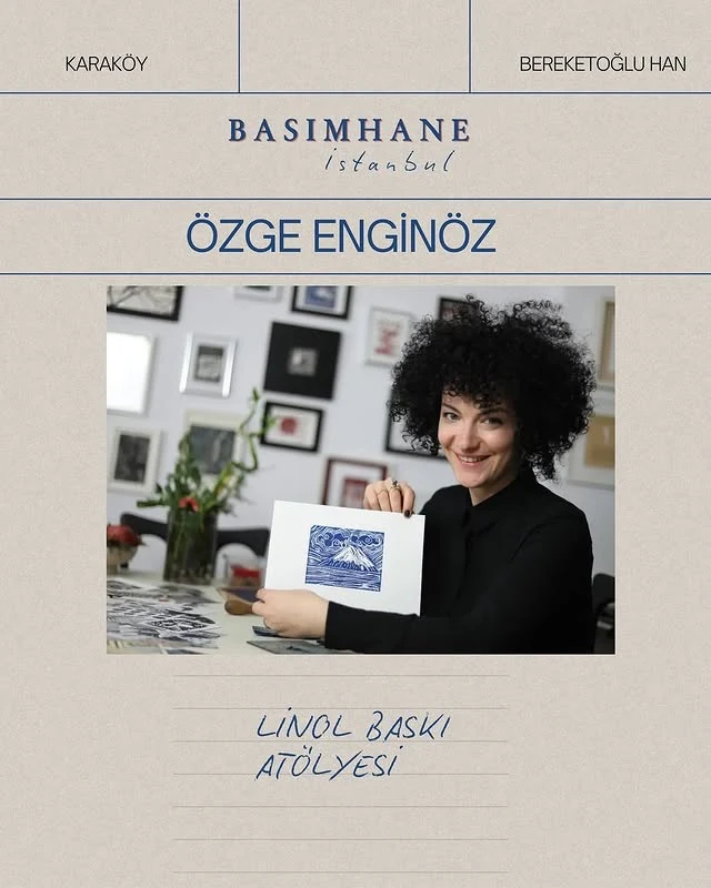 linol baskı atölyesi afişi